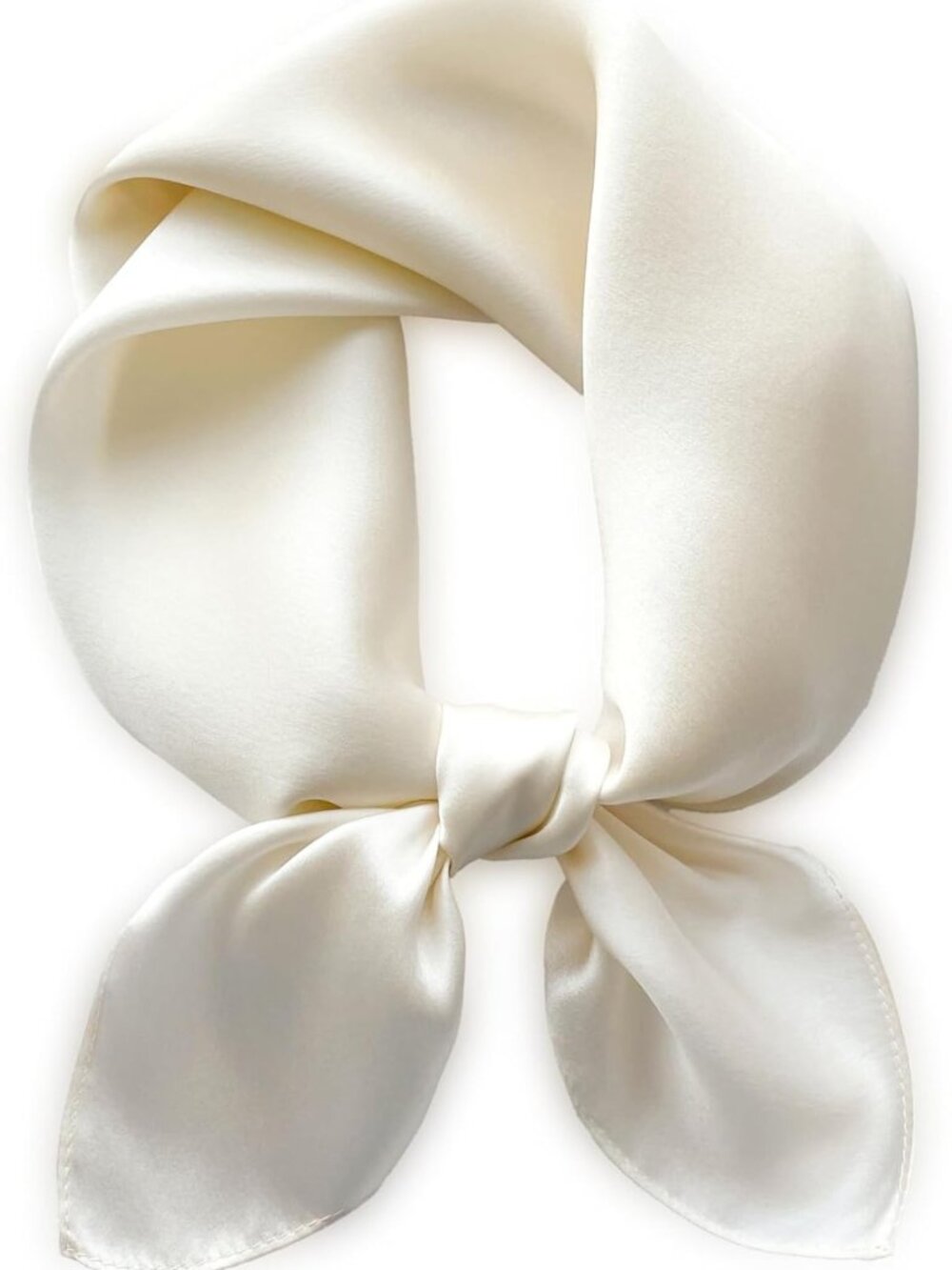 Elegant Solid Color Mulberry Silk Square Scarf for Women - Versatile Neck & Hair